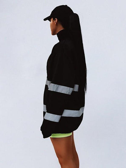 Reflective Striped Split-joint Sweatshirt