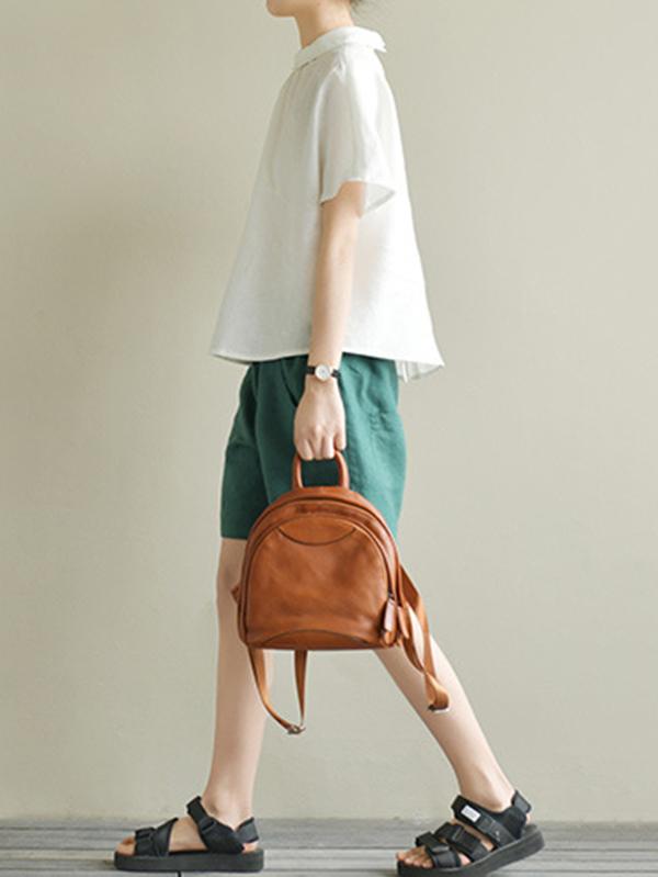 Leisure Solid Lapel Shirt Blouse Tops