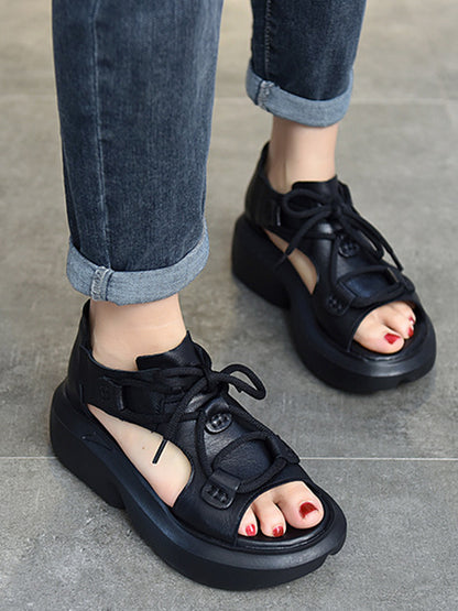 Original Casual Tied Hollow Platform Shoes
