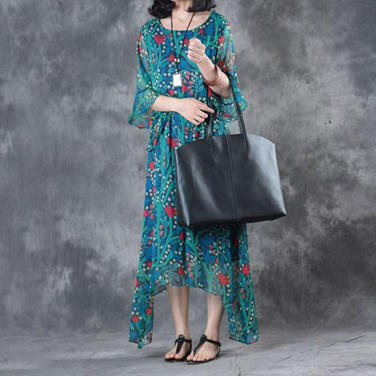 Elegant Printing Irregular Summer Women Dress