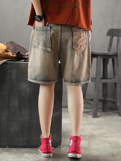 Vintage Loose Embroidery Straight Leg Bottom