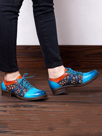 Genuine Leather Split-joint Loafers