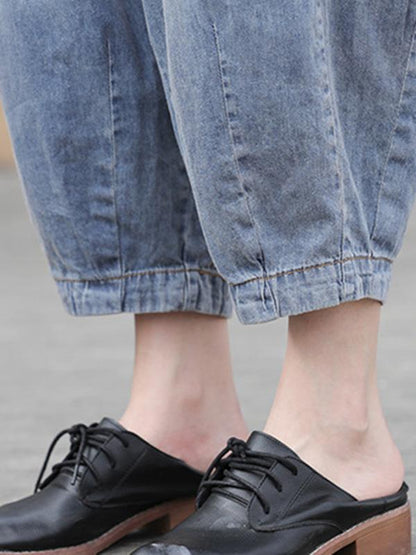 Loose Retro Denim Harem Pants