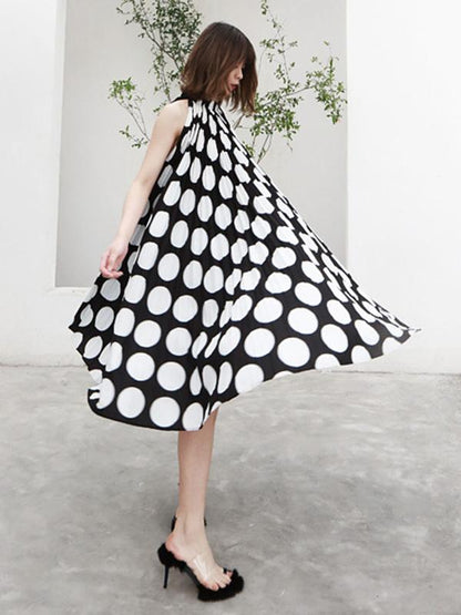 Chiffon Split-joint Polka-Dot Short Dress