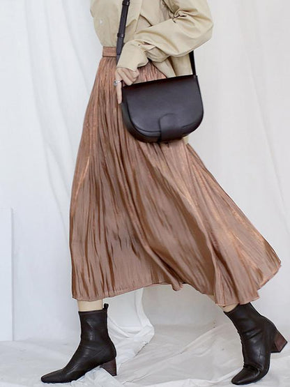 SIMPLE SOLID COLOR RUFFLED SKIRT
