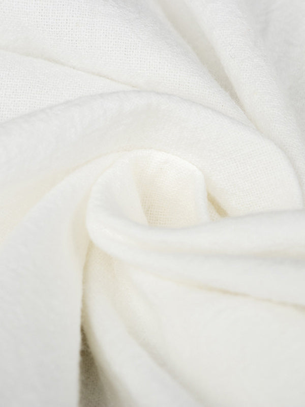 Urban Hollow Falbala Round-Neck White Vest Top
