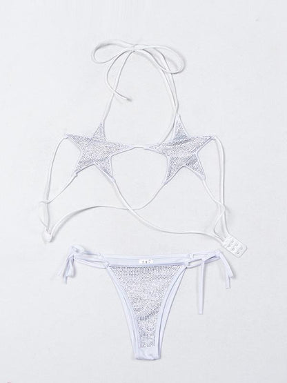Sexy Lace-up Iridescent Bikini Set
