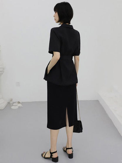 Literary Lace-up Slim Shirt