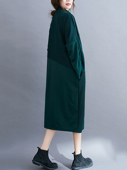 Original Split-Joint Round-Neck Dress
