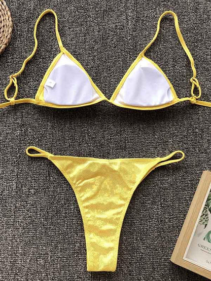 Plain Sparkle Scrunch Bikini Set