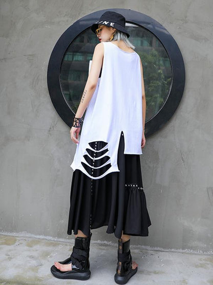 Loose Shredded Braces Dress