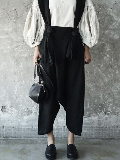 Solid Linen Loose Harem Pants