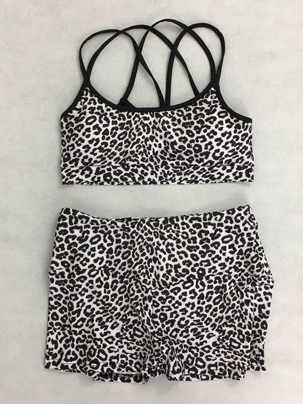 Leopard Printed Short Yoga Suits