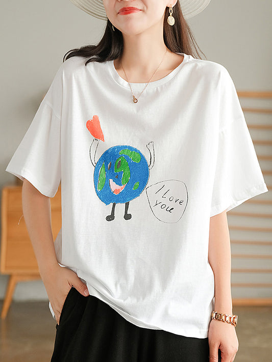 Original Cartoon Printed T-Shirts Tops