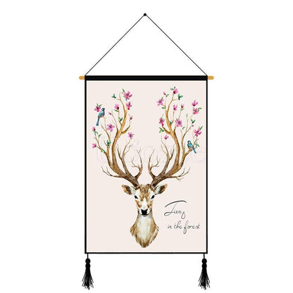 Modern Deer Printed Wall Hanging Decoration