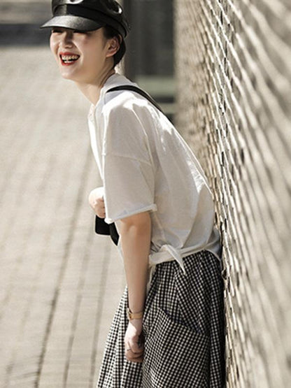Cotton Pure Color T-shirt