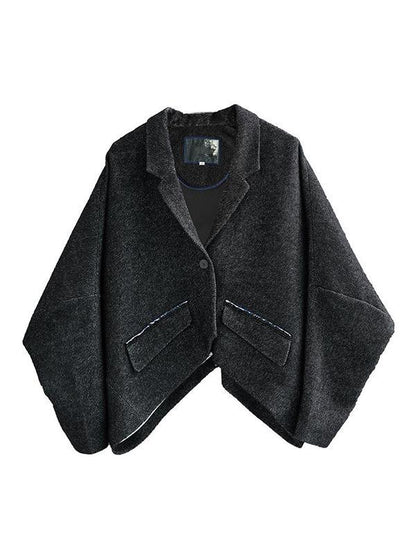 Autumn Winter Solid Color Simple Woolen Coat