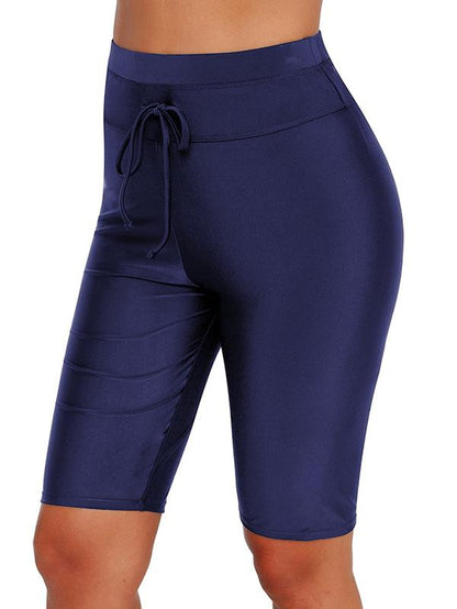 Plus Size Solid Elasticity Wrap Sports Shorts