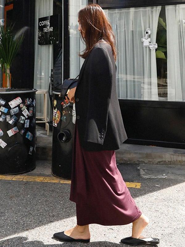 Loose Plus Size Twisting Solid Midi Dresses