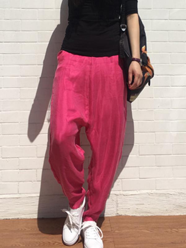 Loose Solid Color Casual Pants