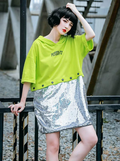Leisure Split-Joint Short Sleeve Hoodies