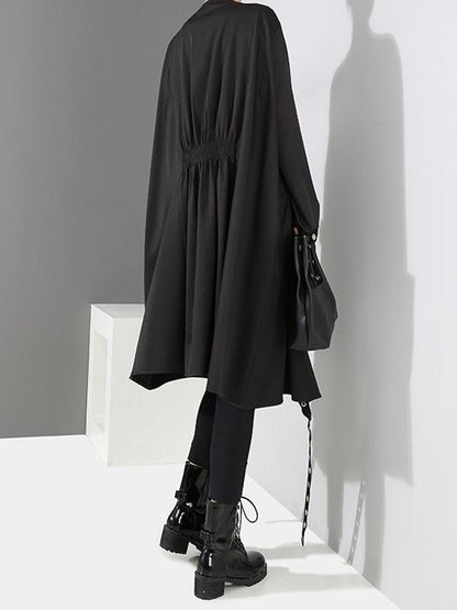 Casual Metal Split-joint Cropped Wind Coat