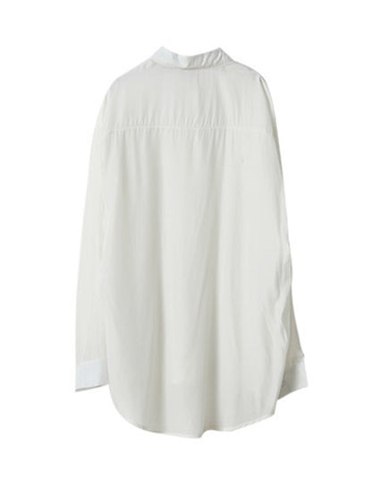 Original Solid Color Thin Lapel Blouses&Shirts Tops