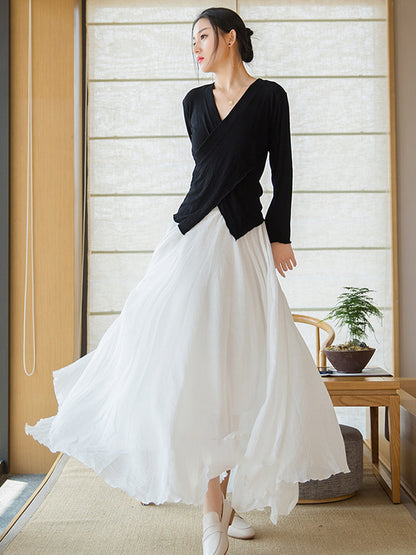 Original Loose Simple Linen Cotton Skirt