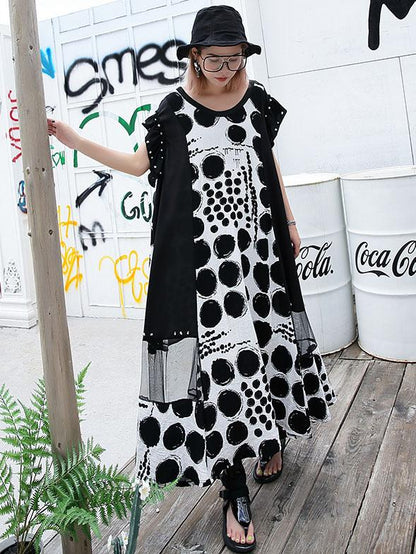 Loose Split-joint Lacy Long Dress