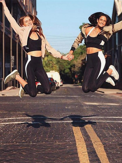 Yoga Split-joint Padded Bra And Leggings Suits