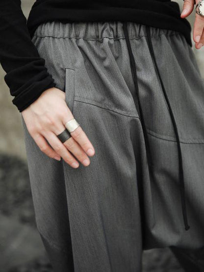 Loose Gray Leisure Harem Pants
