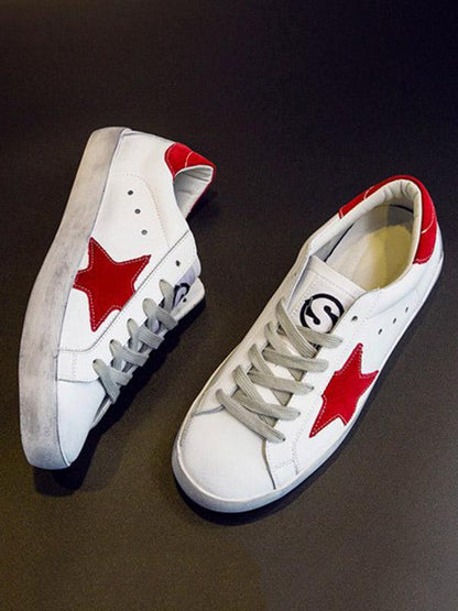 Star Printed Flat Heels Sneakers