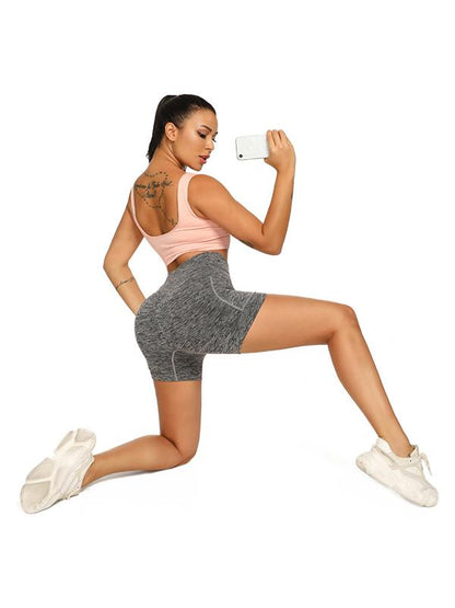 Wrap High-Waisted Pocket Quick Dry Sports Shorts