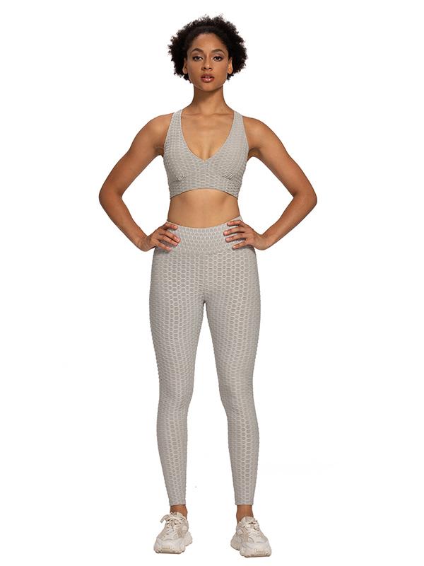 Wrap Solid Color V-Neck Sports Bra