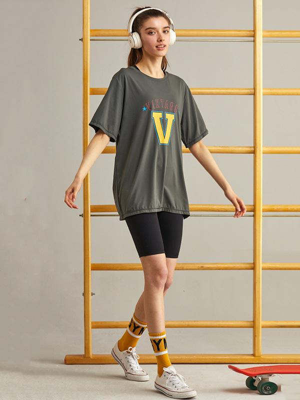 Loose Quick Dry Breathable Printed Sports T-Shirts Tops