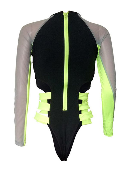 Contrast Backwards One Piece Swimsuit