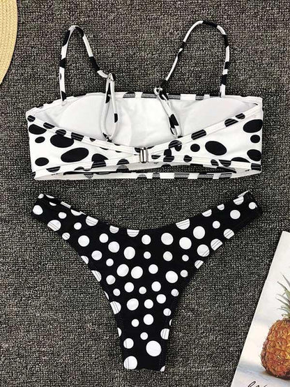 Leopard Bandeau Bikini Swimsuit