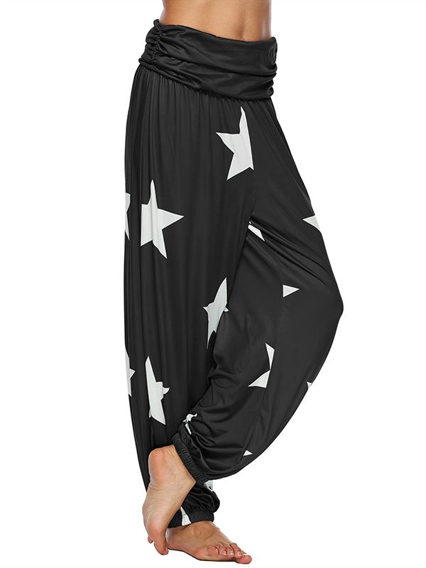 Stars Printed Plus Size Loose Harem Pants