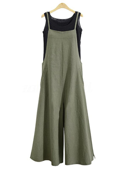 Spagetti-neck Loose Long Jumpsuits