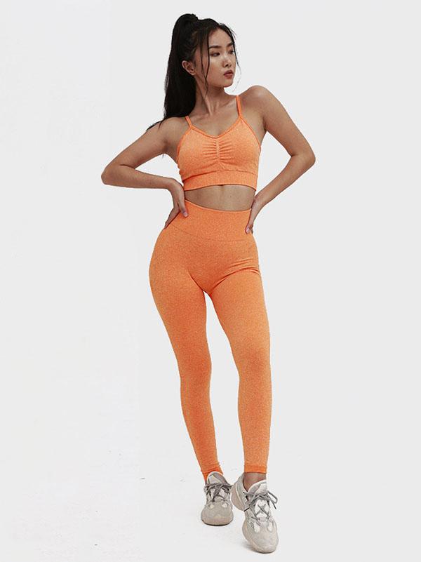 Sexy Solid Sleeveless Spaghetti-Neck Yoga Suits