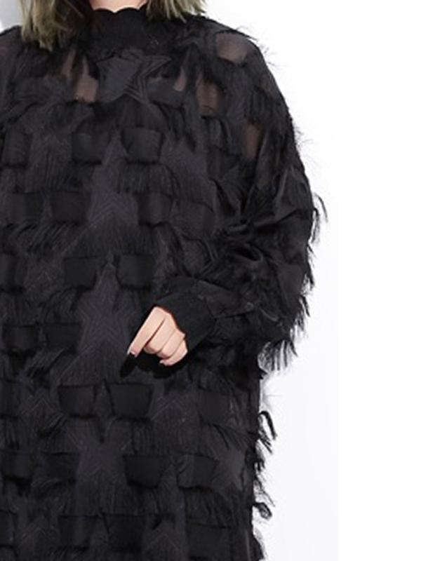 Plus Size Fuzzy Loose Midi Dresses