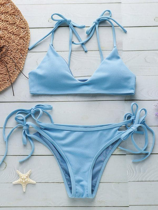 Solid Bandage Bikinis Swimwear