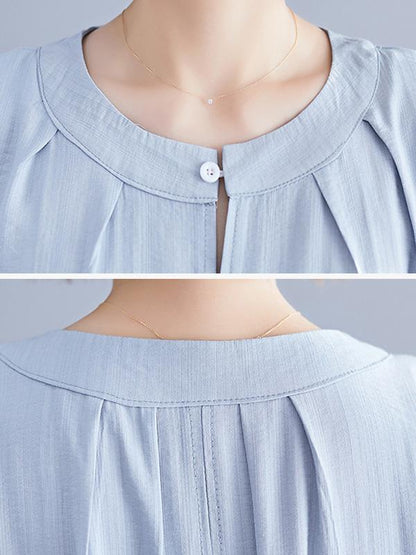 Loose Solid Tops + Wide Leg Pants Suit