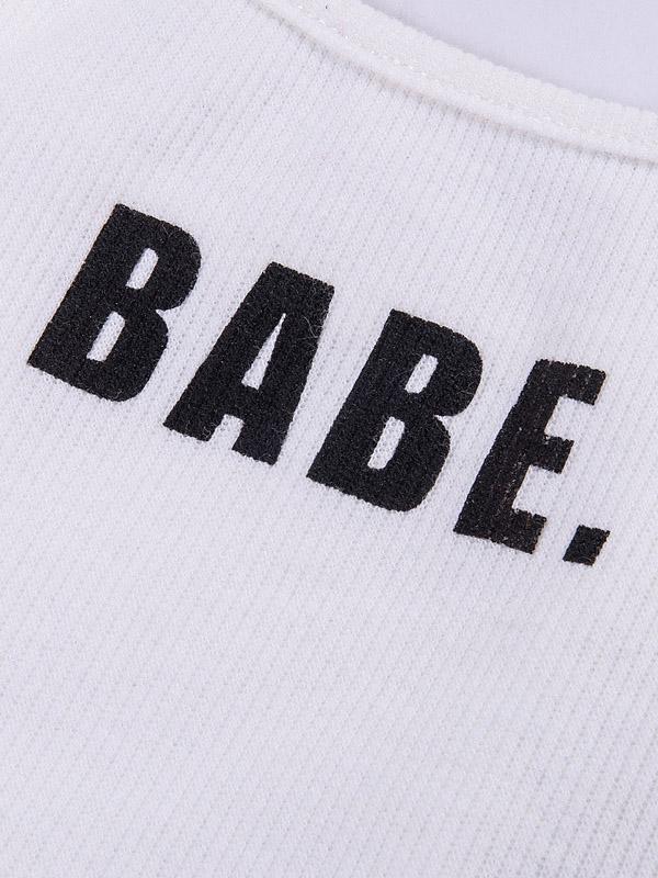 Cute Letter Printed Sports Tank