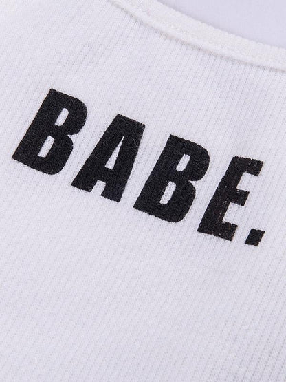 Cute Letter Printed Sports Tank