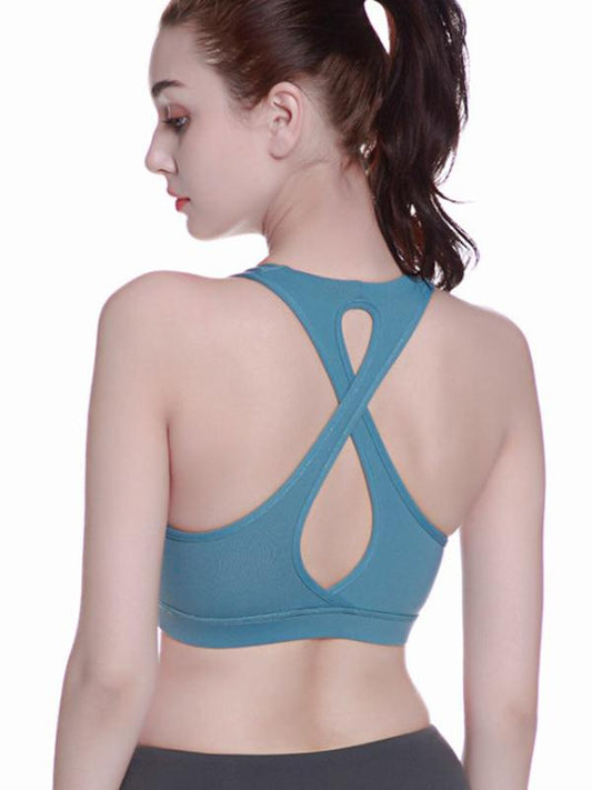 Cross-strap Solid Sports Yoga Top