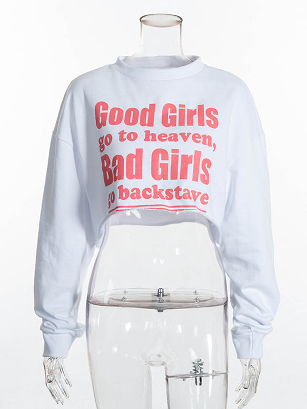 Casual Letter Print Sweat Shirts