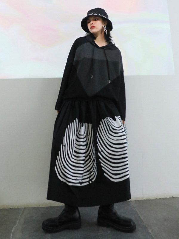 Casual Hooded Drawstring Split-Joint Hoodies&Sweatshirt Tops