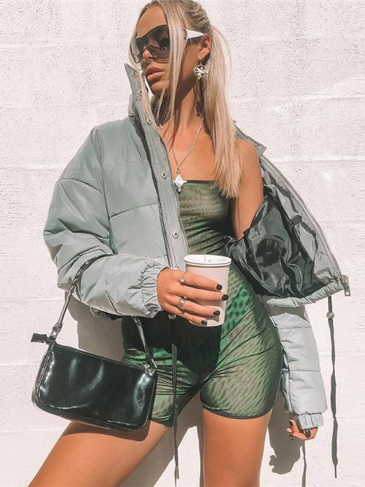 Casual Solid Padded Warm Outwears