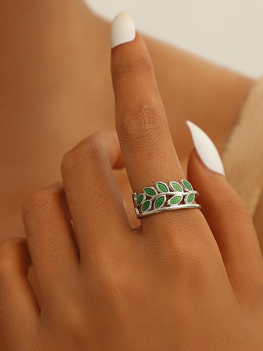 Original Leaf Shape Hollow Ring